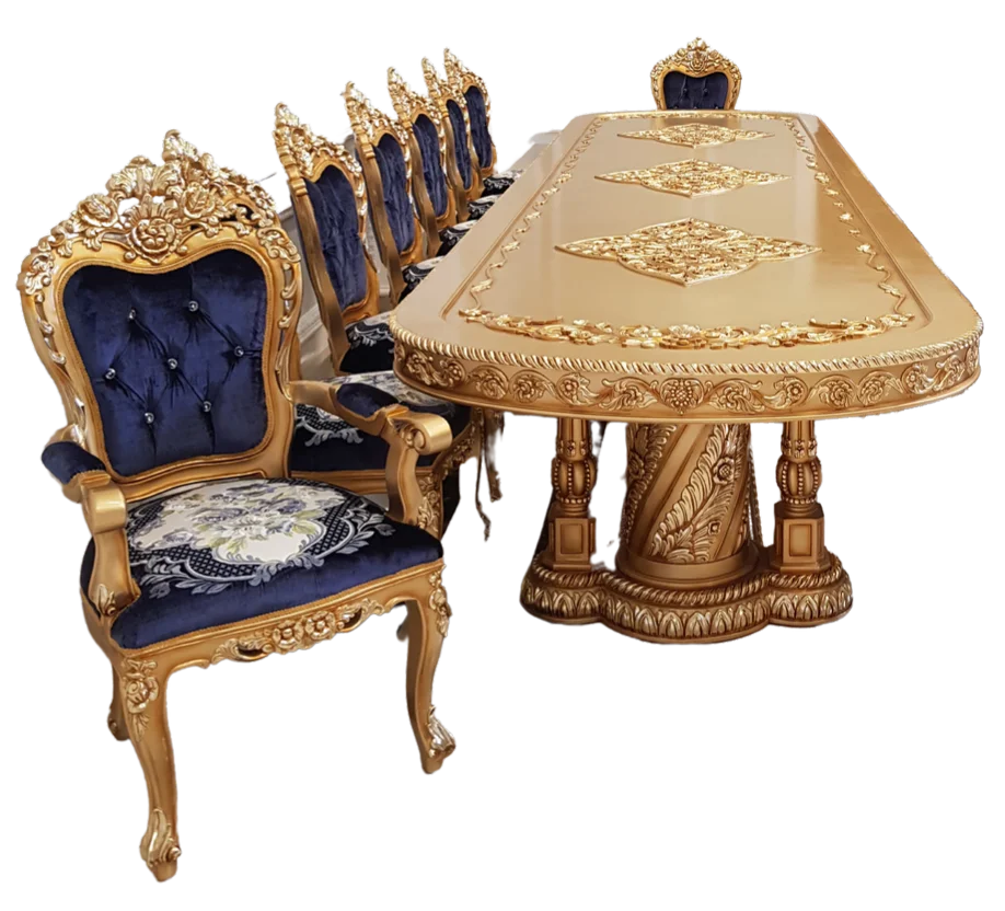 High Quality Royal Luxury Vintage Classic Wooden Hand Carved Dining