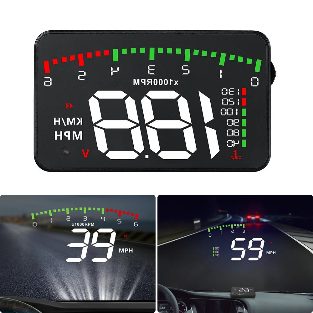 Acheter Projecteur de pare-brise avec affichage tête haute HUD de 3.5  pouces, compteur de vitesse numérique pour véhicule, modèle GPS