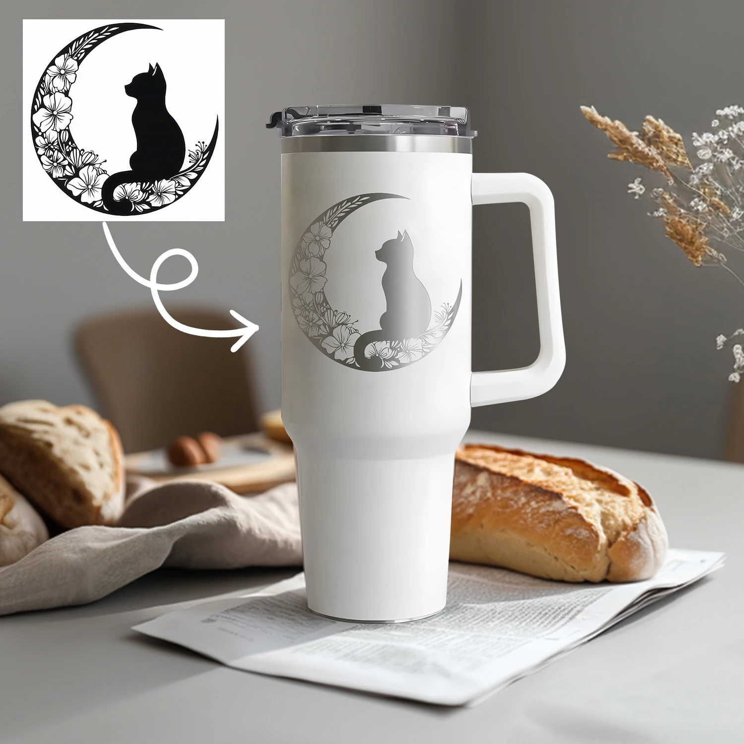 EffiPrint 40oz Becher, personalisiert graviert, Edelstahl 304, 12-24 Stunden Wärmeisolierung, umweltfreundlich, bedeutungsvolles Geschenk für Papa_voghion.com