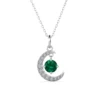 Brass 18k White Gold Plated May Birthstone Necklace