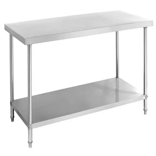 Durable stainless steel worktops for meat processing plants and industrial production lines