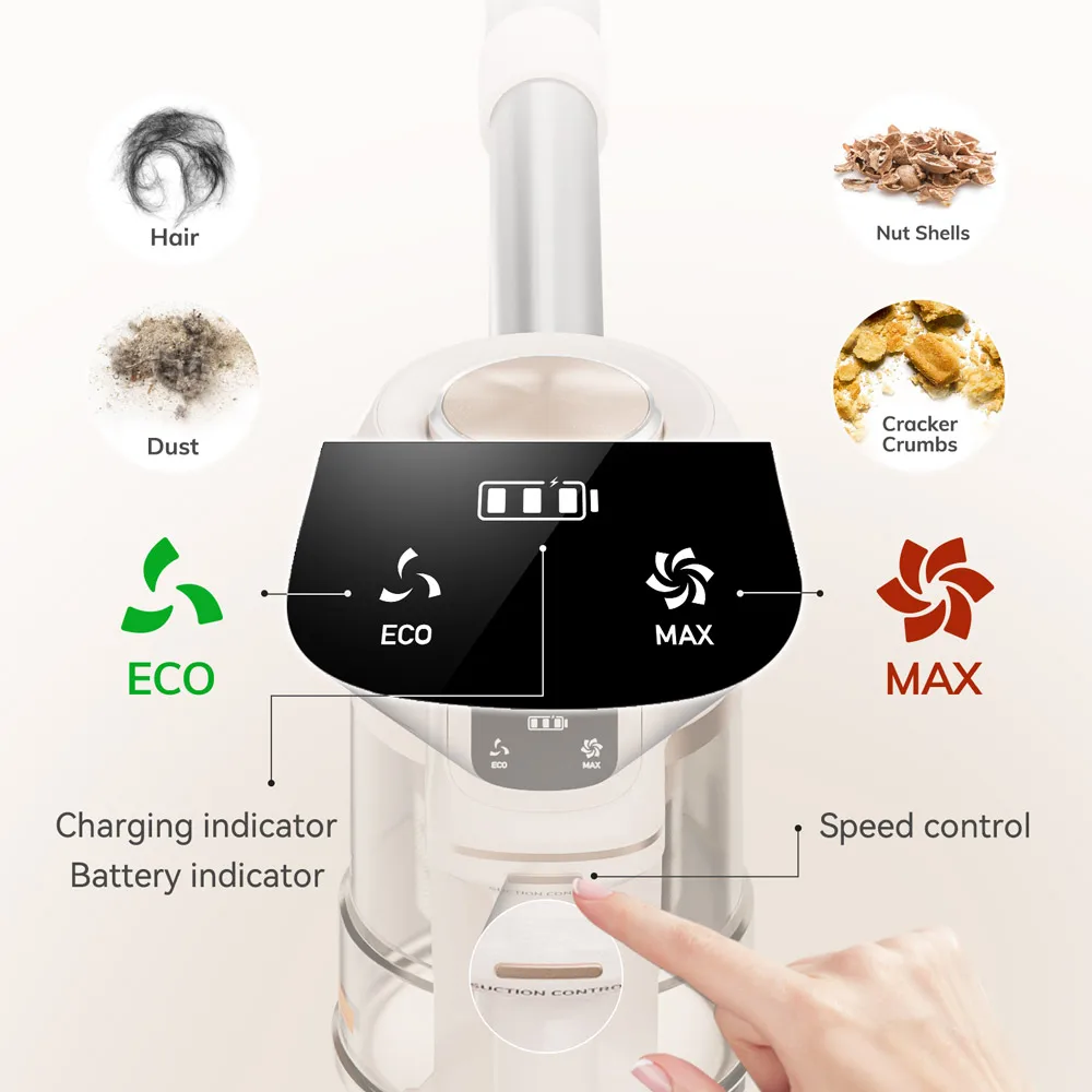 Aspirador vertical sem fios de alta performance para casa_voghion.com