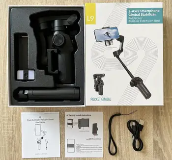 Wholesale Price L9 Extendable Extension Anti-Shake Gimbal Stabilizer With 360 Ai Auto Face Tracking Handheld Selfie Stick product image