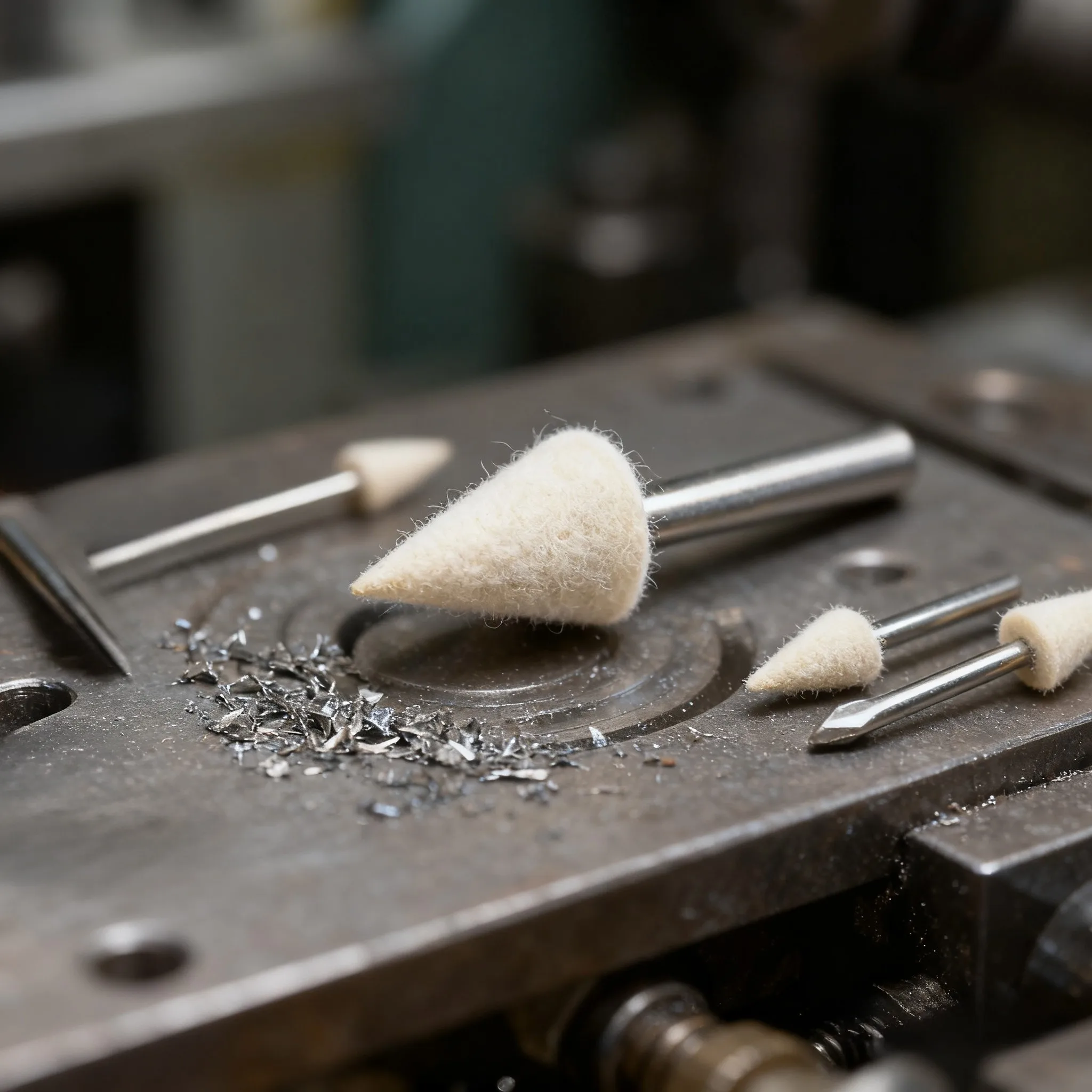 Cone Wool Felt Bob Mounted Point for Precision Deburring