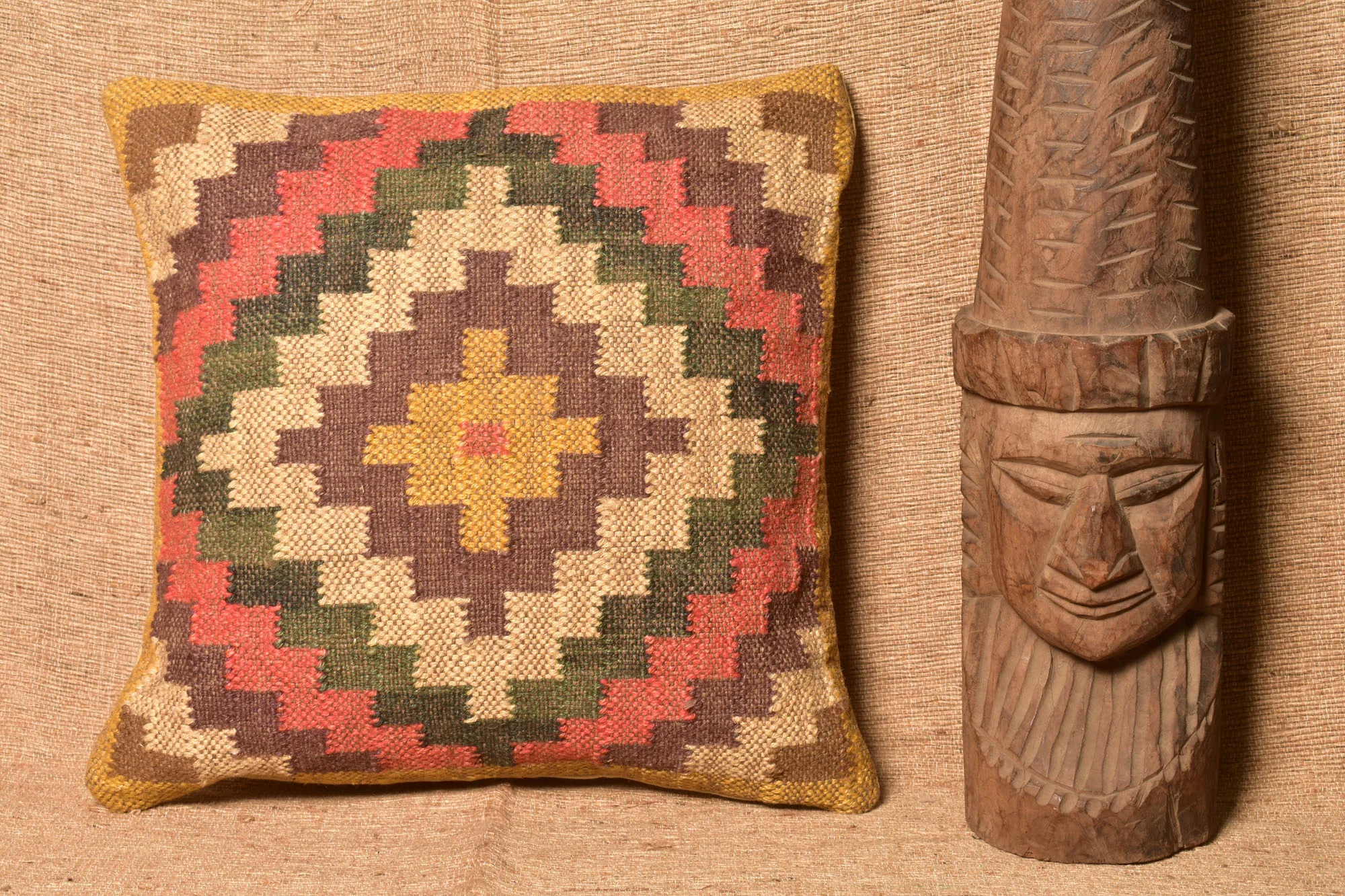 Top Selling Wool Jute Kilim Assorted Cushion Covers Carpet Cushion Sofa