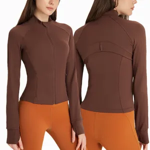 Moisture Wicking Zip up Activewear Yoga Coat Workout Gym Sports Jackets Full Zip up Yoga Top Sports Jackets Women Custom Jacket