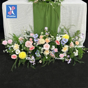 Promise Synthetic Flowers for Decoration Pink Peony Artificial Flower Runner for Party Event Centerpiece