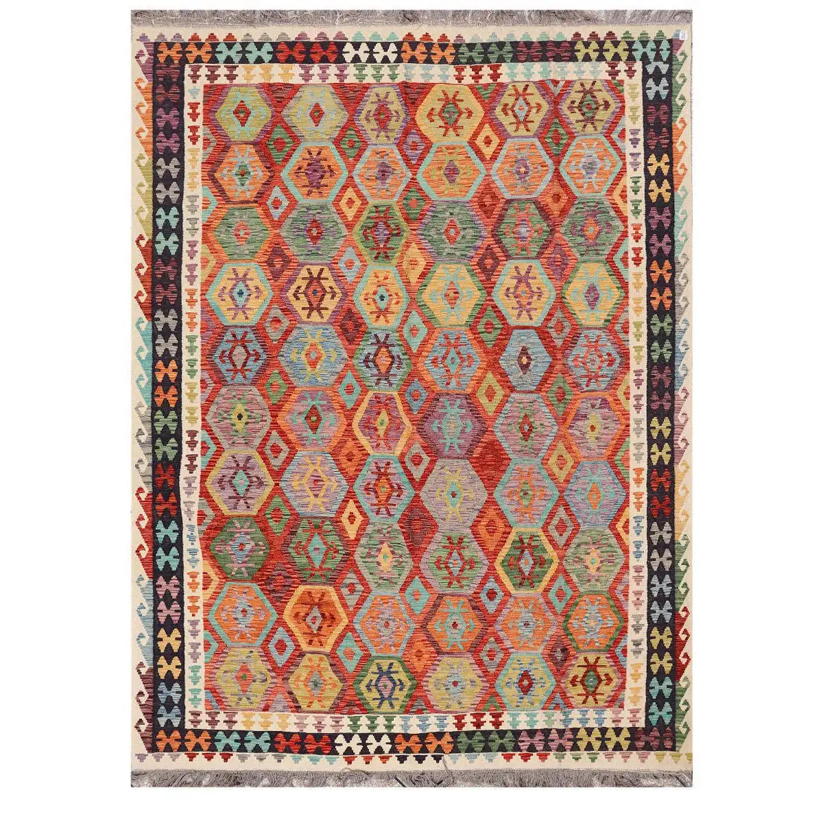 Tapis Afghan Maimana Kelim 250x300 Tissé À La Main Carré Tapis Afghan Maimana Kelim 250x300 Tissé À La Main Carré