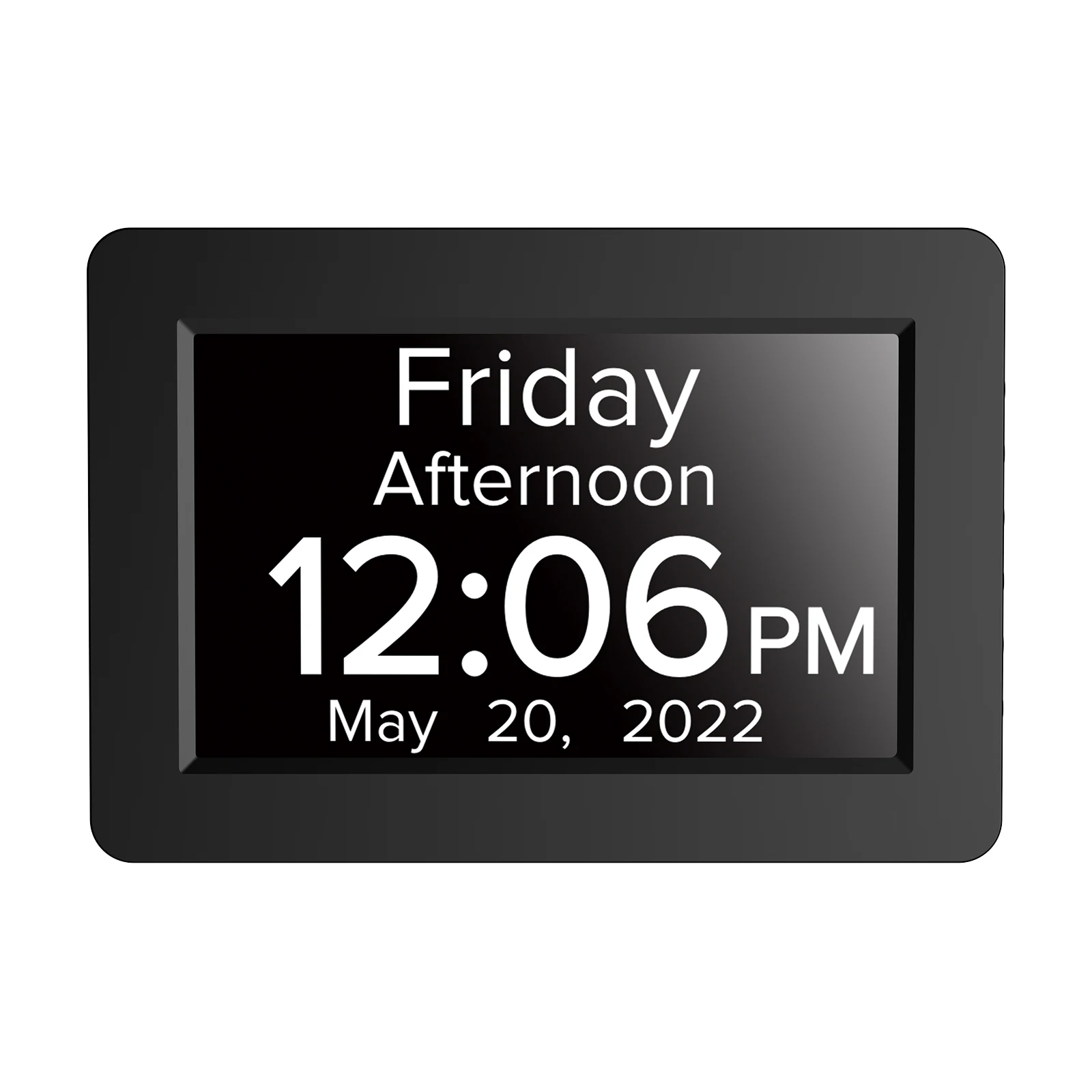CHEETIE CP047 LCD Big Screen Electronic 8 Inch Multi Language Dementia Calendar Alarm Table Clock With Stand
