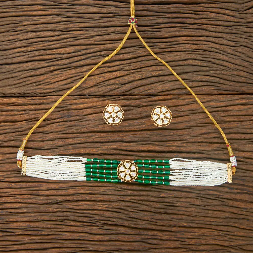 Atacado A Venda Mais Quente De Kundan Polki Jóias Gargantilha Colar  Conjunto Com Chapeamento De Ouro, image size:1000x1000