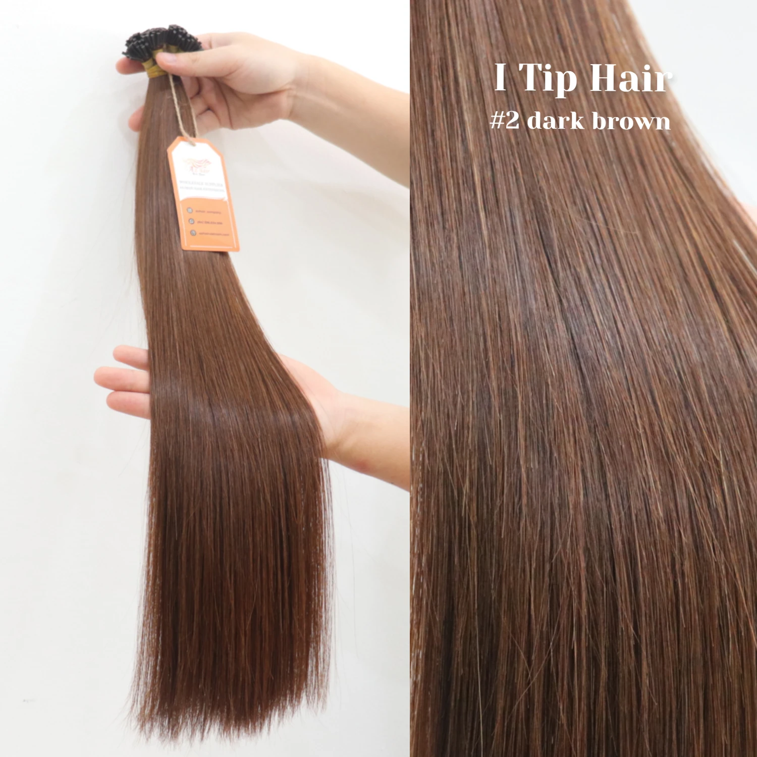 Wholesale Double Drawn Italian Preboned I Tip Hair Extensions Virgin Keratin Long Lasting