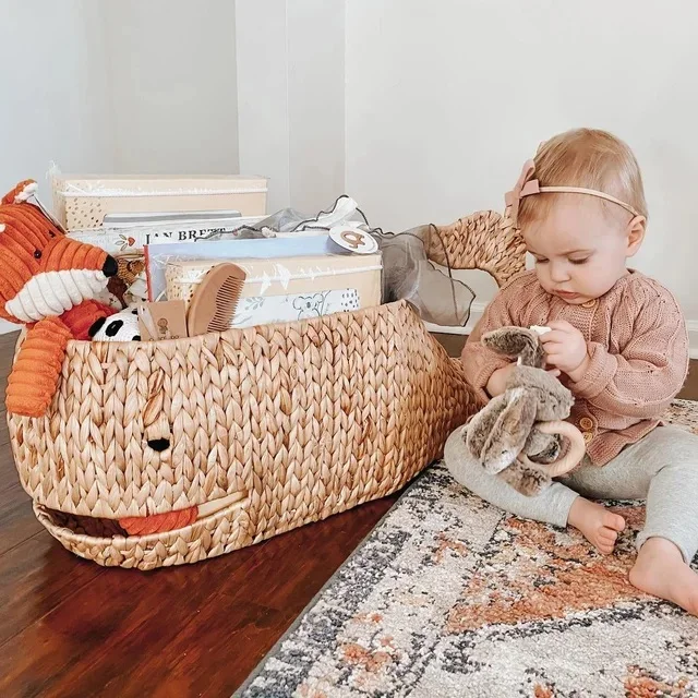 Whale Storage Basket Toy Storage Boxes Organizer Kid Room Decoration