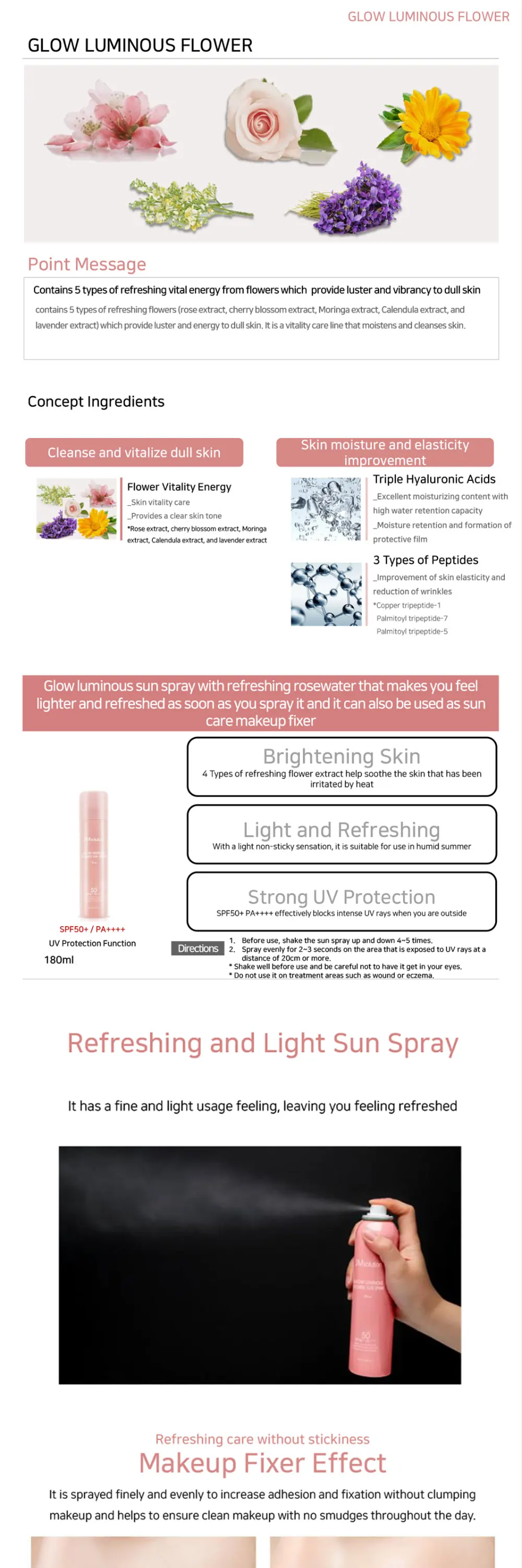 Uv Protection Effect Spf50+ Pa+++ Jmsolution Glow Luminous Flower Sun