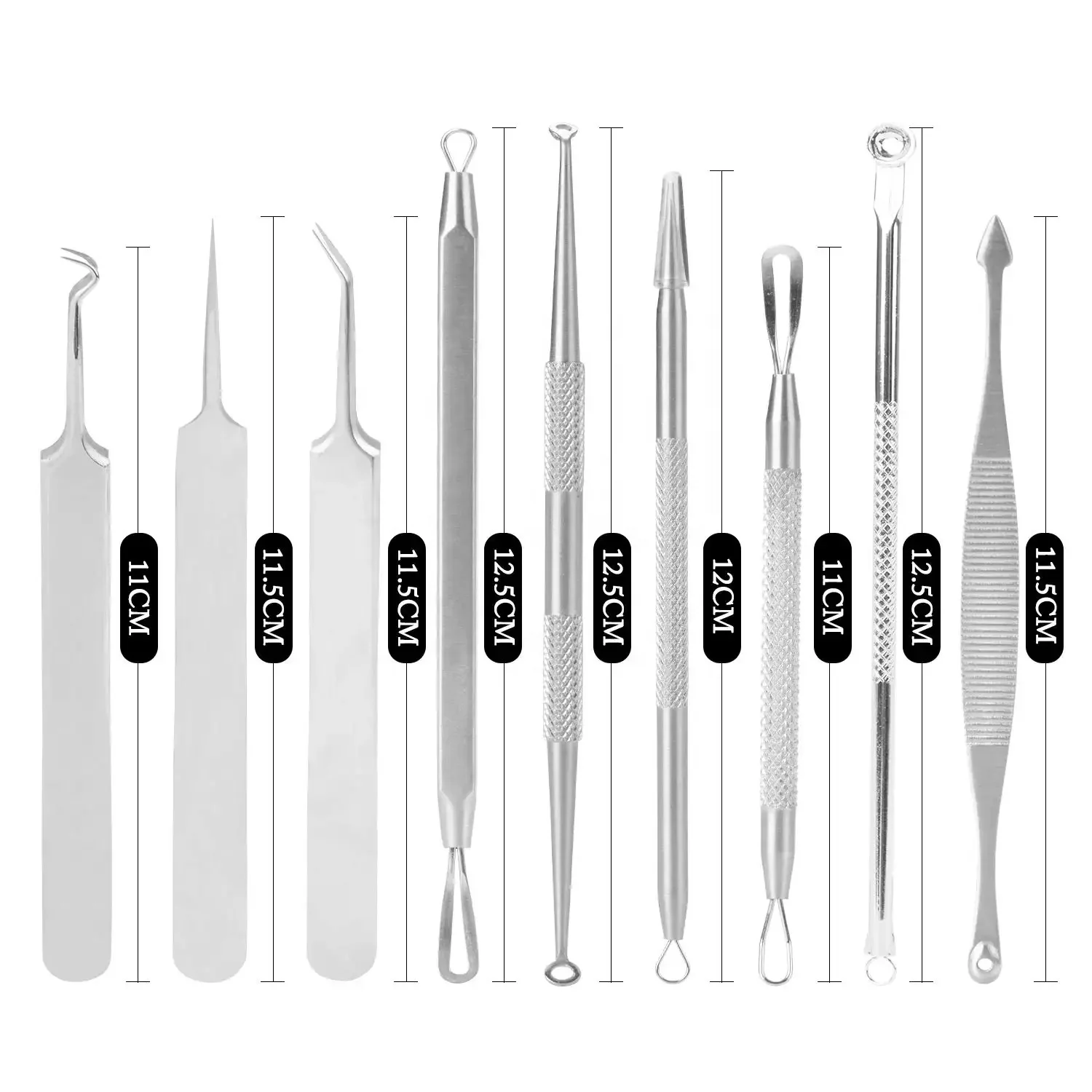 Blackhead Removal Skincare Whitehead Acne Remover Comedone Extractor With Lancet Acne Removal Tools Eco-friendly Pack OEM Logo