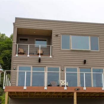 Exterior deck railings stainless steel cable railing