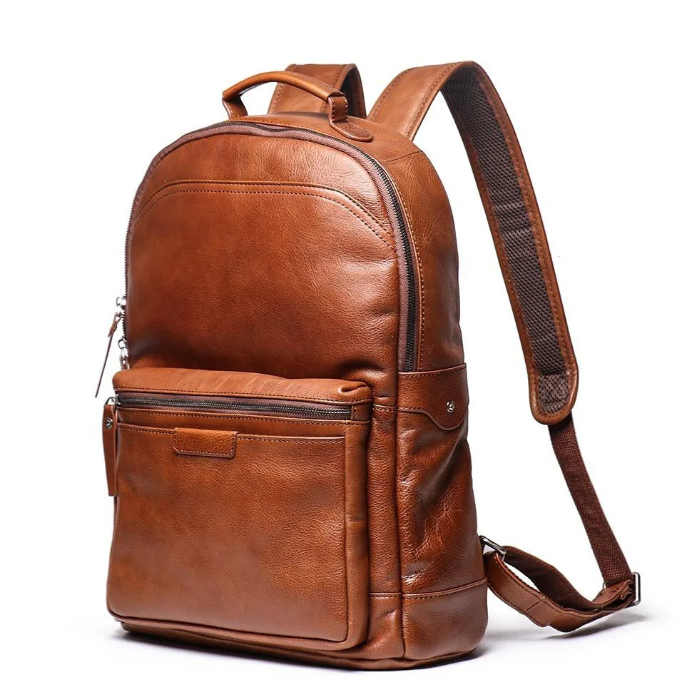 Travel Bag Back Pack Genuine Leather Backpack Men 100% Pure Leather Bag ...