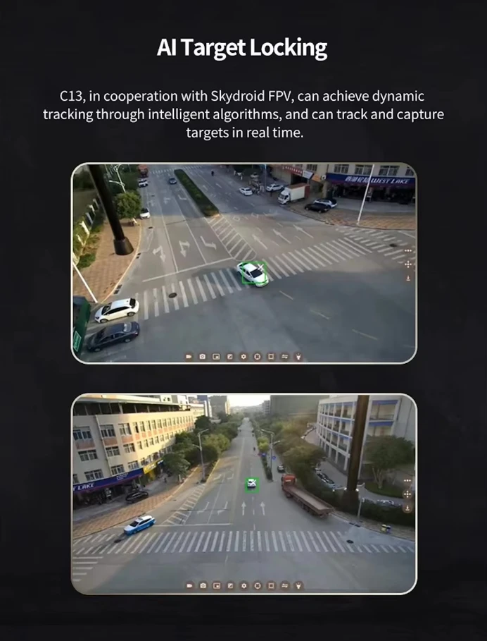 Skydroid C13 AI izleme 30x optik dijital Zoom 640 kızılötesi termal görüntüleme lazer telemetre ile tri-ışık PTZ kamera