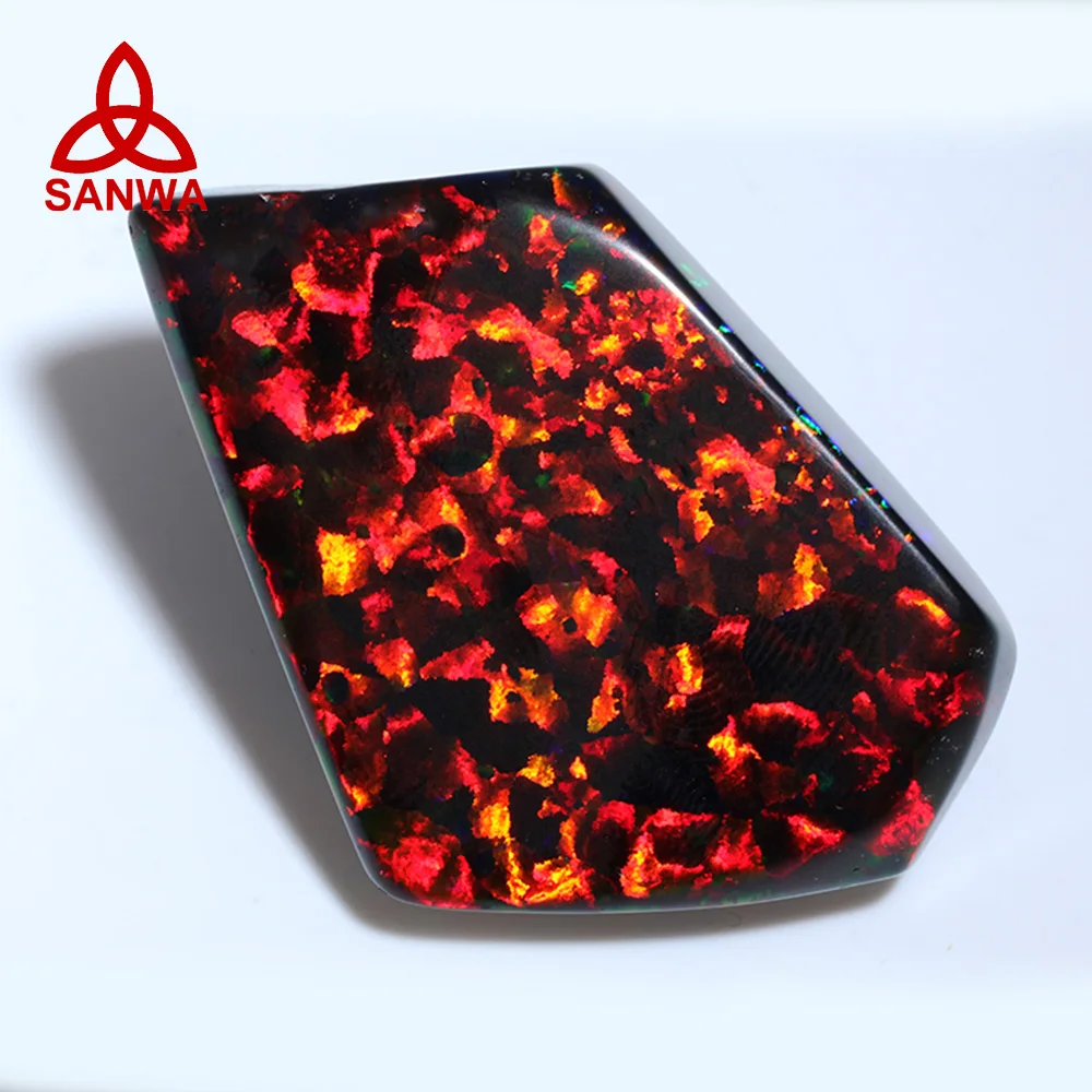 人気アイテムランキング(新品)  Red Opal Black OP707 Grown Lab Kyocera Fire Opal Galaxy アクセサリー