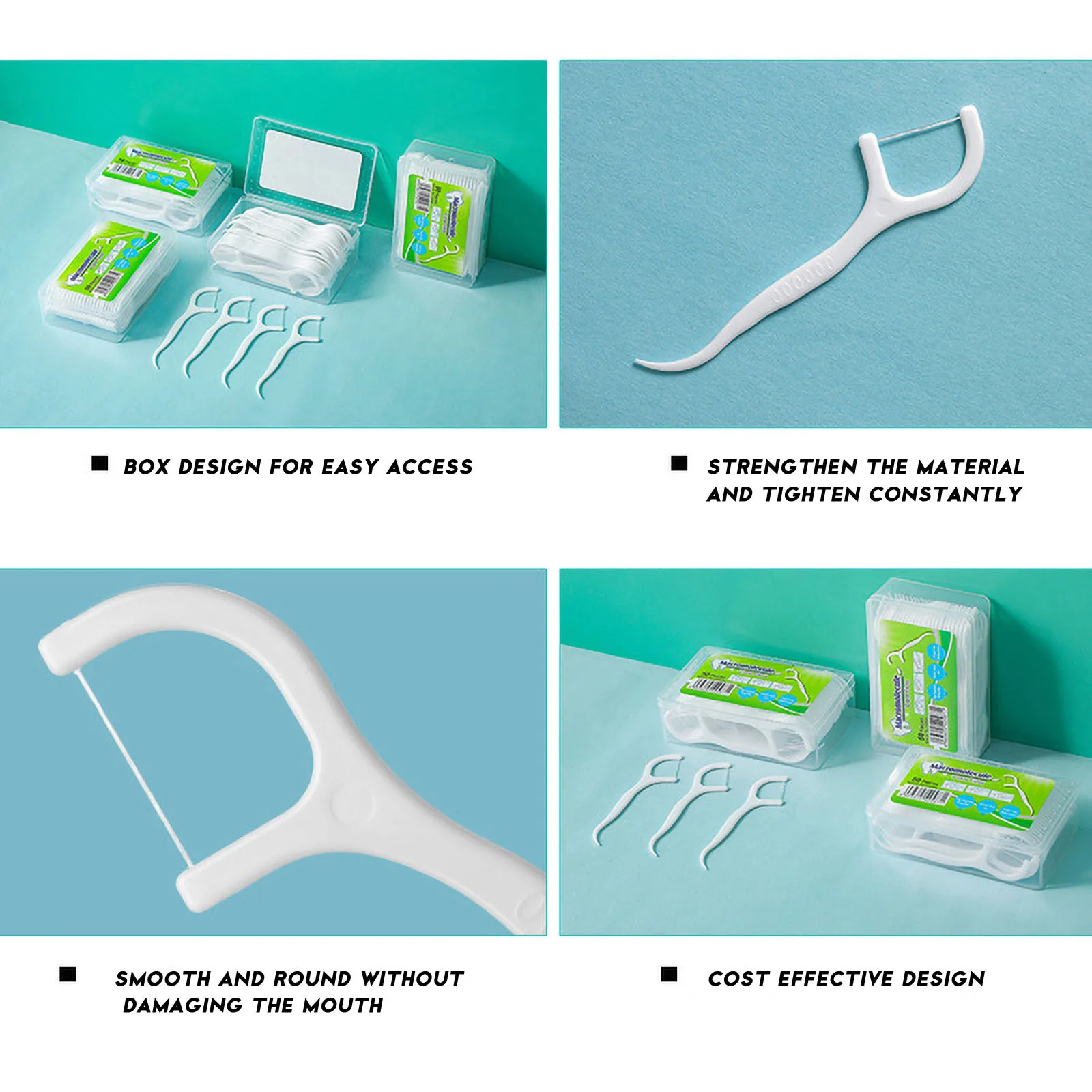 50pcs Dental Floss Flosser Picks Teeth Toothpicks Stick Tooth Clean