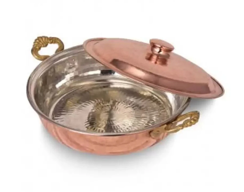 Handmade And Hand Hammered Copper Beyoglu,Omelette Pan With Lid,Skillet