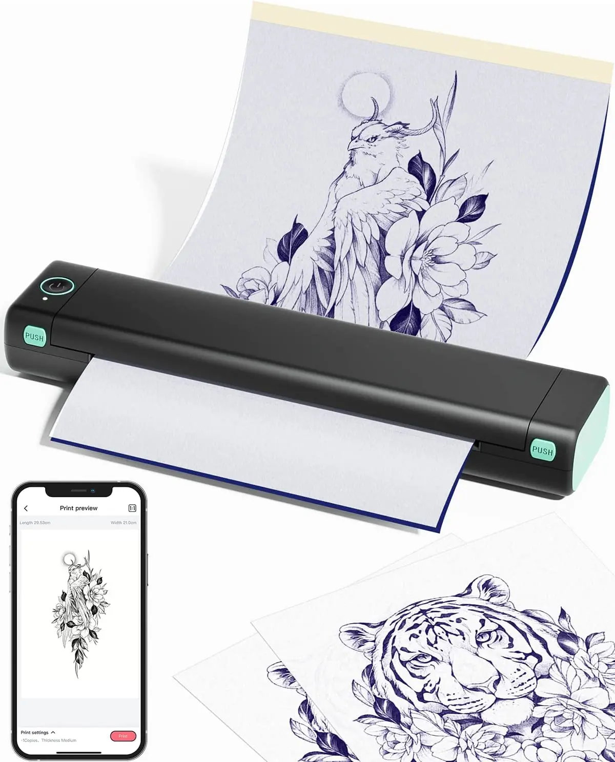 Wireless Portable A4 Size Thermal Tattoo Transfer Machine Tattoo Printer