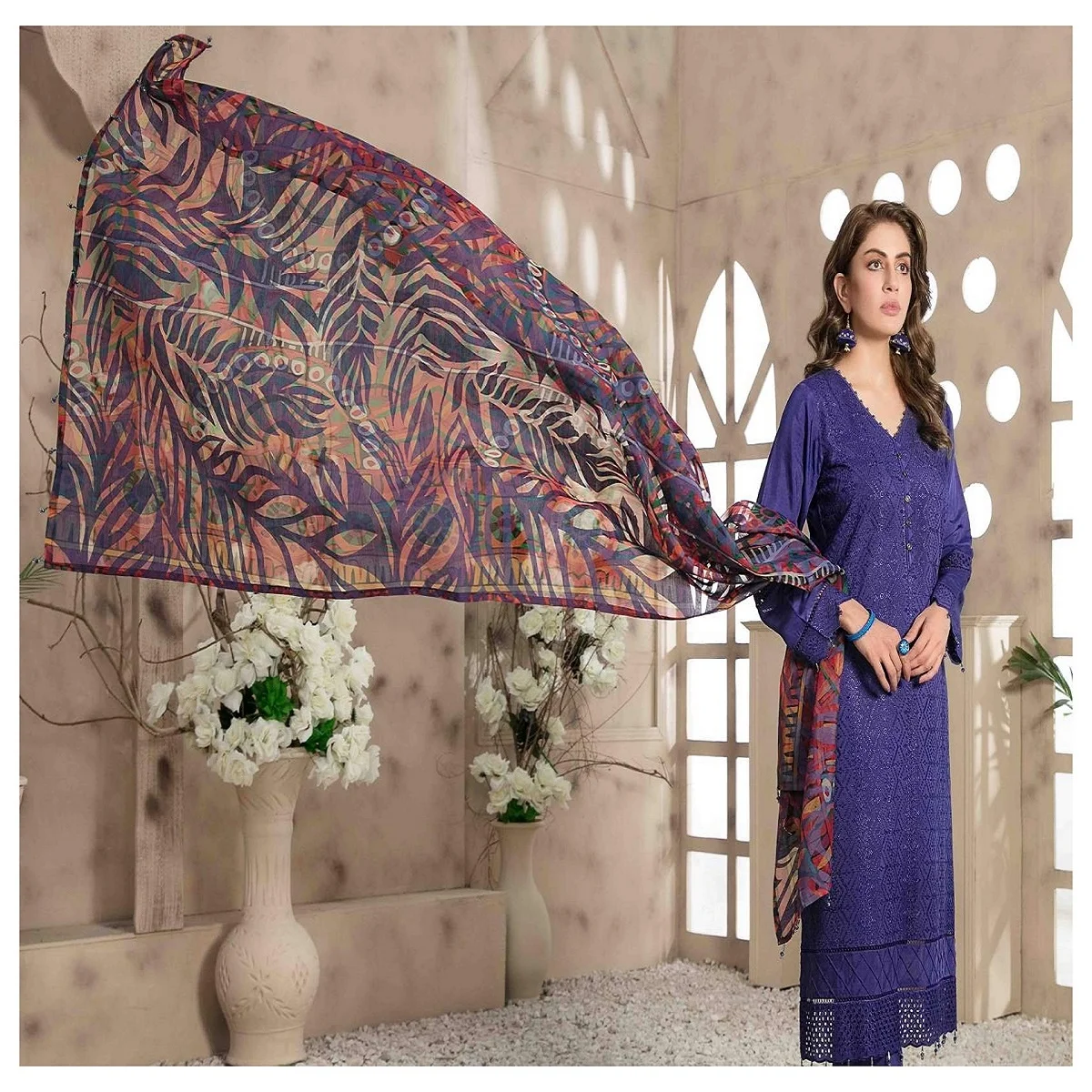 Tawakkal Ruba Heavy Embroidered Viscose Dress main image 1