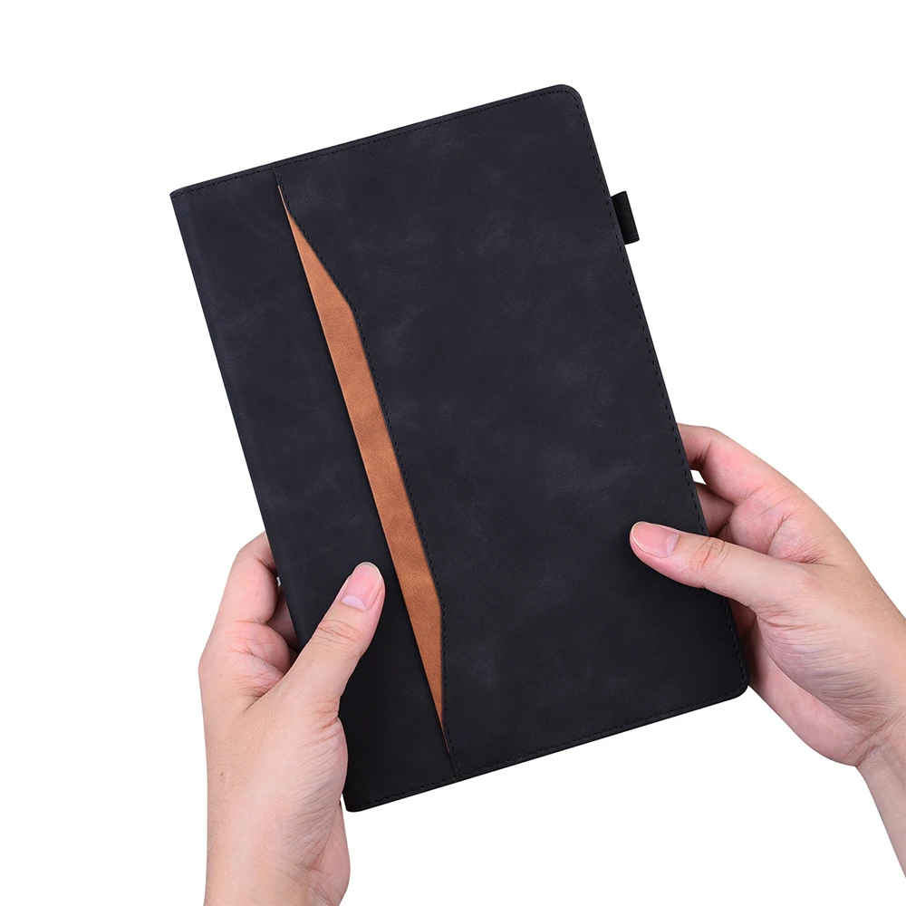 product matte contrasting color protective case for samsung tab s10 fe tablet a9 11 with card holder leather case laudtec-8