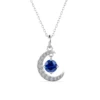 Brass 18k White Gold Plated September Birthstone Necklace