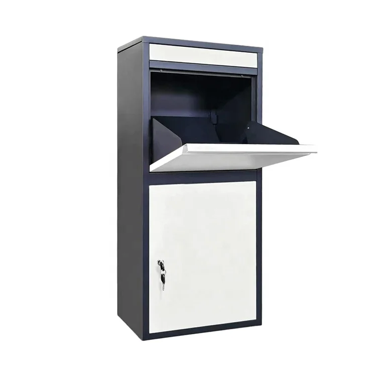 Metal Secure Parcel Delivery Box Weatherproof Sturdy Steel Mailbox Parcel Drop Box for Outdoor and Porch