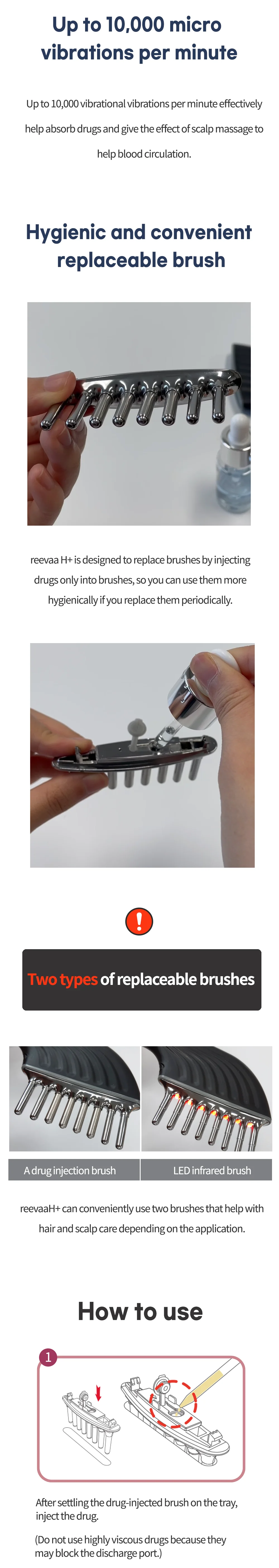 Reevaa H+ Galvanic Ion Scalp Care Device Electric Hair Care Device Hair