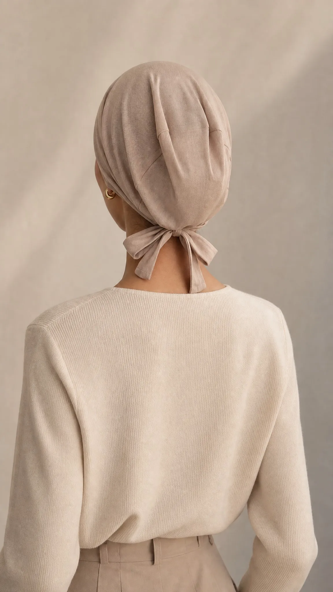 Jersey Hijab Undercap with Tie Back Warm Sand view 3