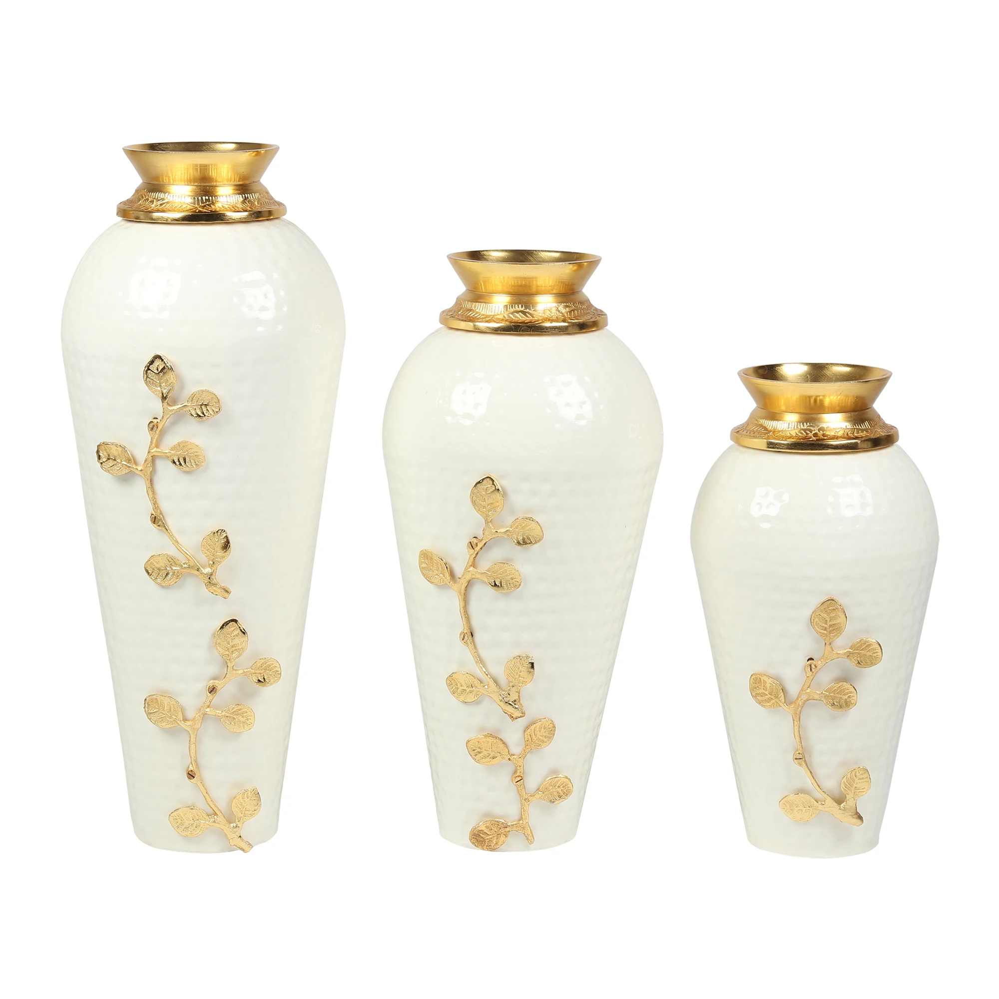 Indian Export Quality Home and Garden Decoration Metal Vases Available at Wholesale Supply Crystal
