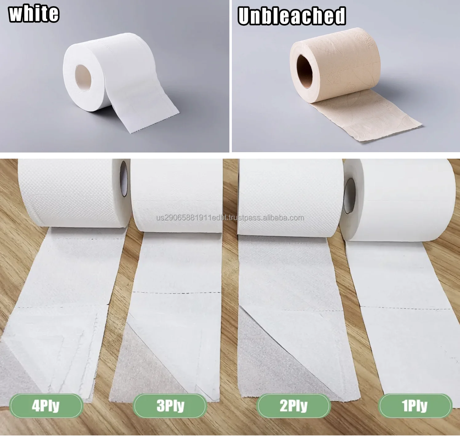 White Ultra Clean Toilet Paper / 2 Ply Toilet Tissue For Sale Custom