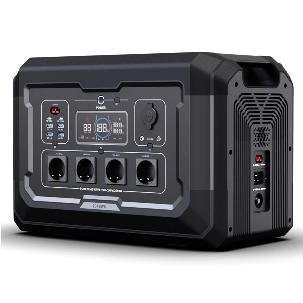 SOUOP S2  2500 Watt Solar Generator 2048Wh Fast Charging LiFePO4 Battery Portable Power Station