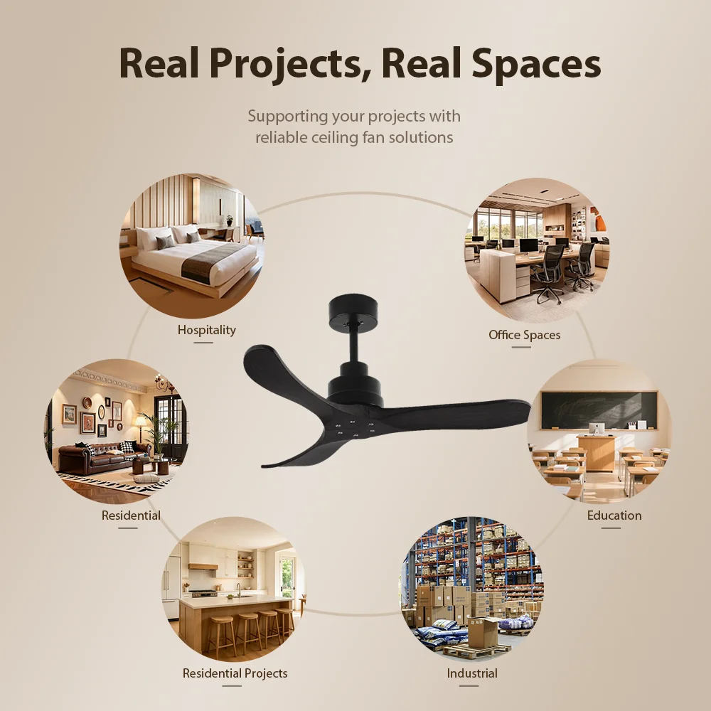 Ceiling Fan, USA, 35W(0.05hp), Solid Wood + Metal - detail 8