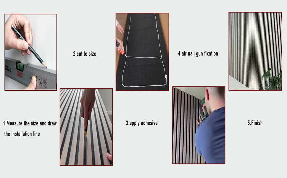 Modern Acoustic Slat Wood Panels 6-Piece 47.2 X 23.6 Inches Soundproof Wood Panel Decorative Soundproof for Office Home Theater supplier