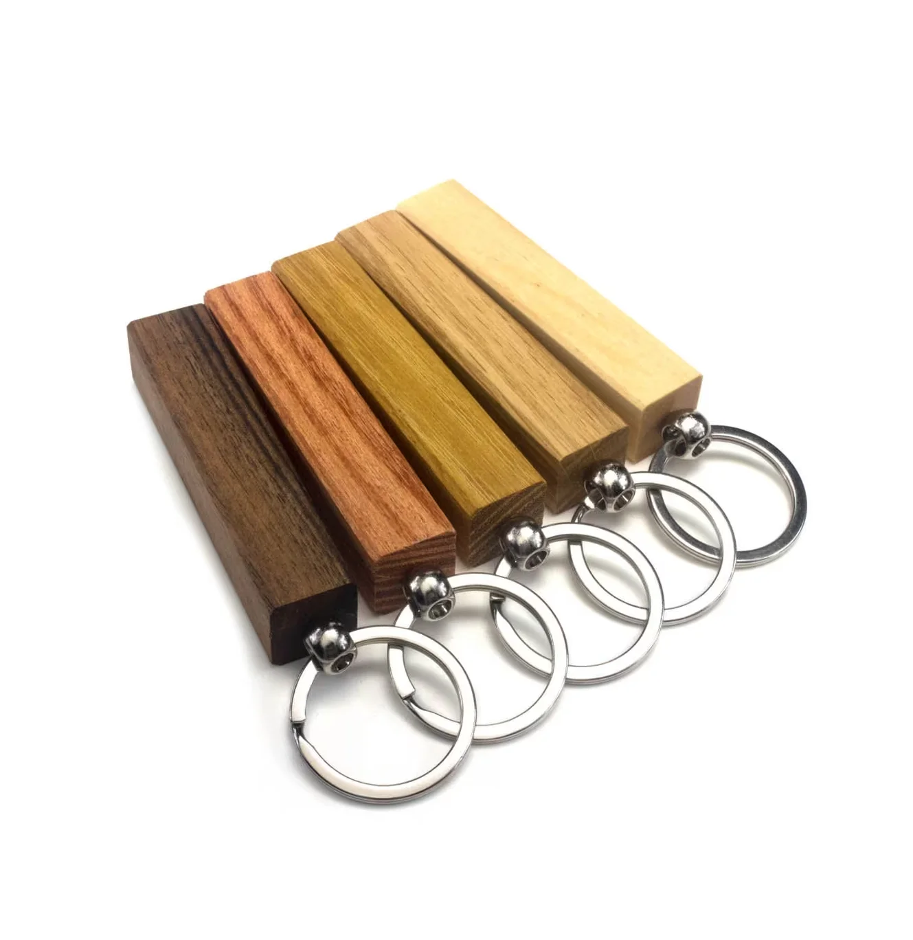 Best Quality Acacia Wood Key Ring Different Natural Wood Color Medium ...