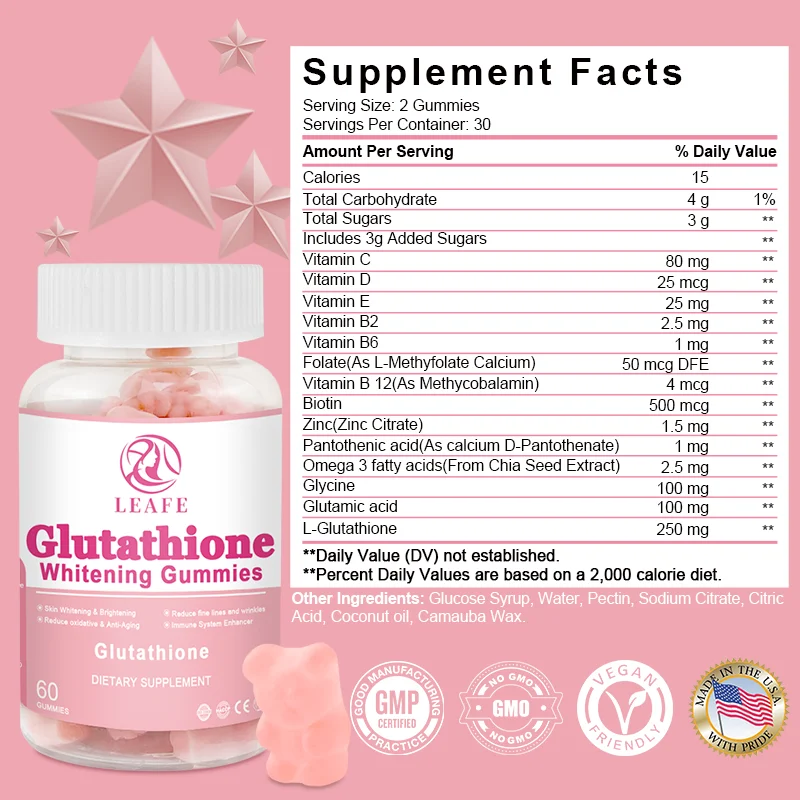 High Quality Anti-aging Best Glutathion Skin Whitening Gummies Vitamin ...