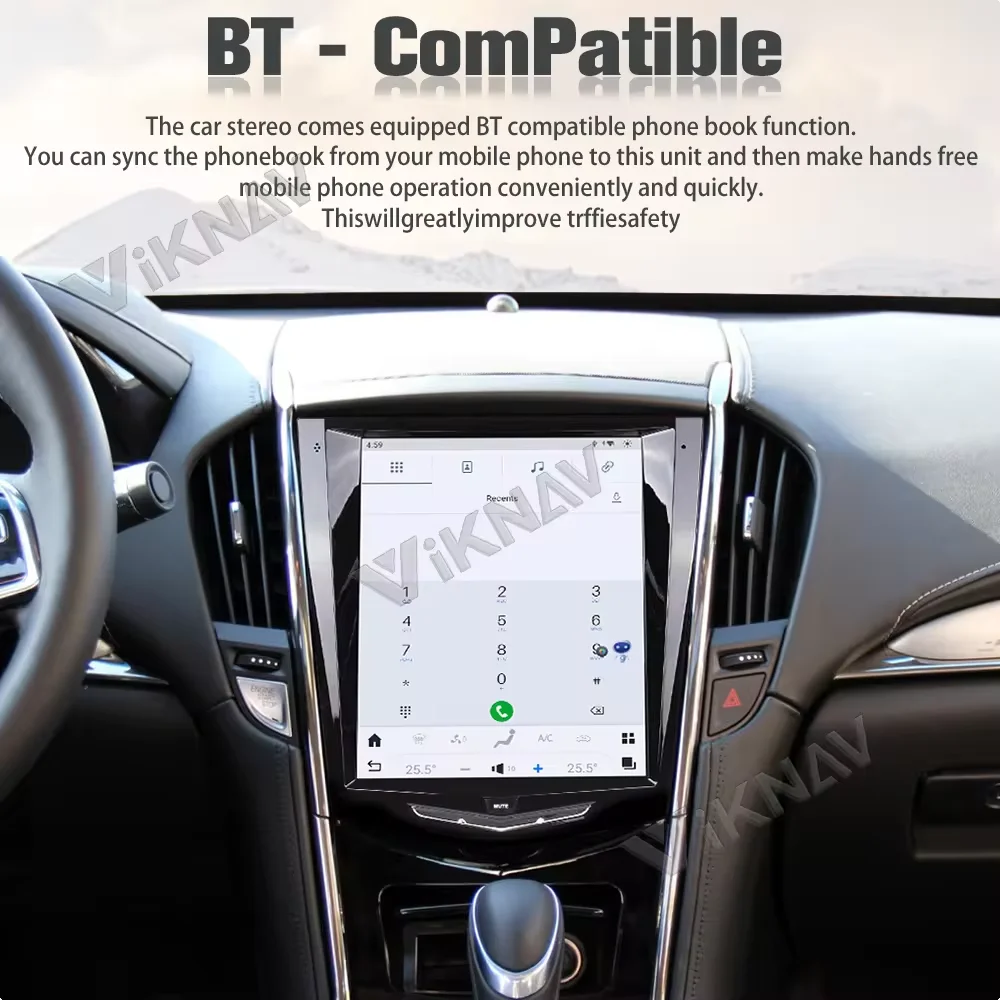 10.4 Inch Android 13 Car Radio For Cadillac ATS CTS SRX Escalade 2013-2018 Carplay Auto Stereo GPS Navigation Multimedia Player