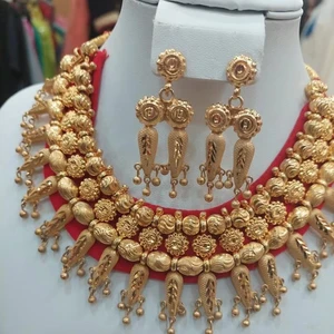 2026 Italian Fashion Jewelry Set 24K Gold Plated Copper Vintage Design Includes USA Made Necklace Brooches Italian Fashion Gift