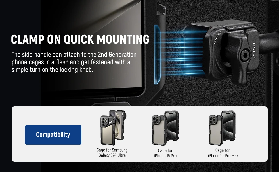 NEEWER PA045B/PA045S hızlı bırakma telefon kafesi yan kol