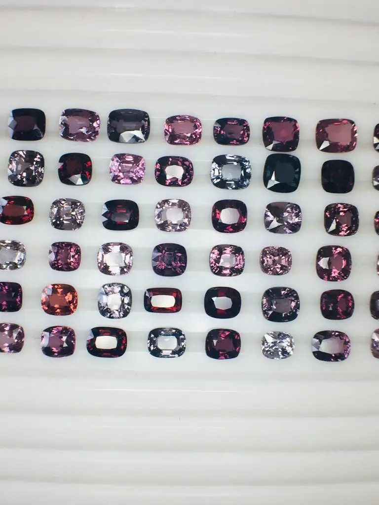 Natural Multi Burma Spinel of Very Fine Quality in square Shape  with Multiple Beautiful Colors . Perfect for Every Jewelry