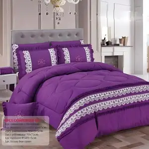 Luxury Comforter with Embroidery Soft Patchwork Printed Patterns Home Use Polyester Filling Bedding