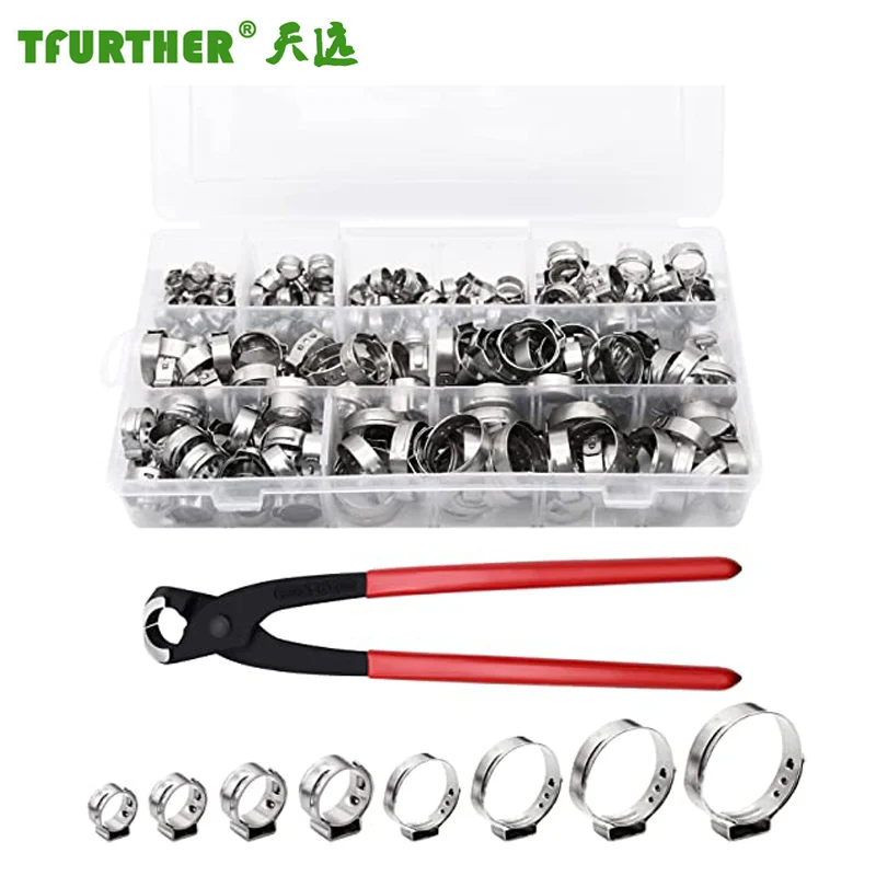 Хит продаж фитинги для труб ss304 зажимы тонких шлангов из нержавеющей стали американский одноушной зажим шланга с червячным приводом