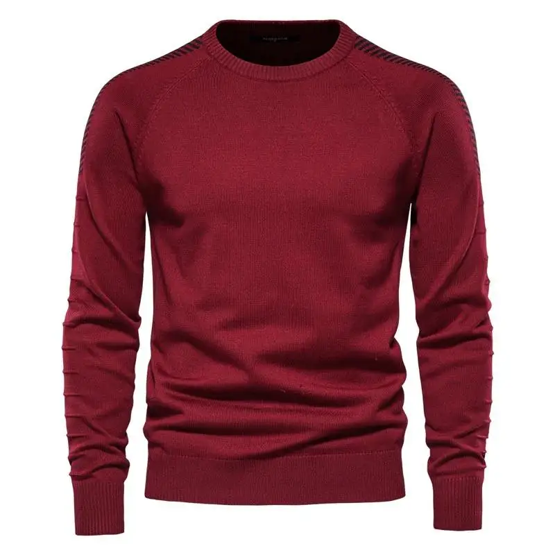 Cotton Long Sleeve Sweater Men Casual Solid Custom Pullovers Knitted ...