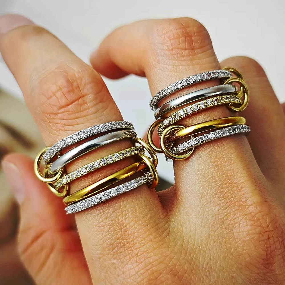 Spinelli Kilcollin Stainless Steel Stackable Rings Set with Micro