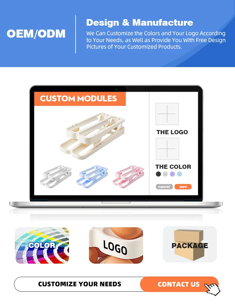 product wanuo multi tier self rolling egg organizer kitchen plastic egg organizer fridge egg organizer for fridge-6