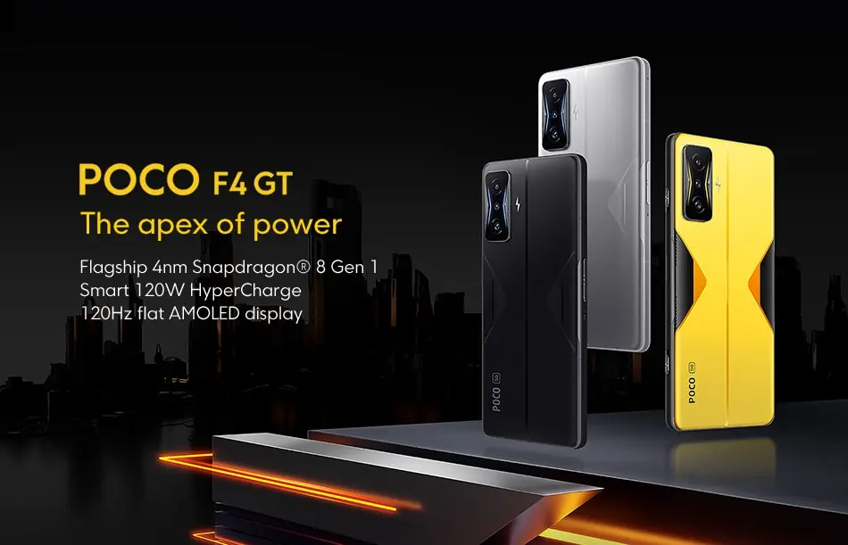 PO-CO F4 GT 5G Smartphone  6.67 inch Octa Core 120Hz 2400*1080 FHD+ AMOLED 12GB+256GB 120W Hyper Charge Cell Phones