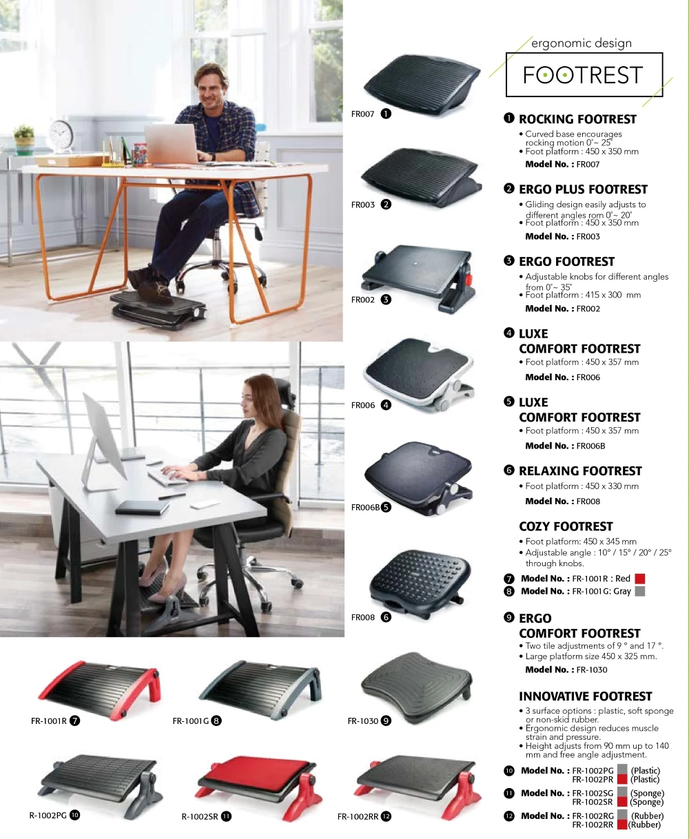 Office Comfort Under Desk Foot Rest Adjustable Footrest At Work AIDATA