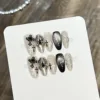 Silver Glitter Metal Gray Obsidian Black White Halo Effect